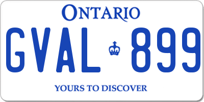ON license plate GVAL899