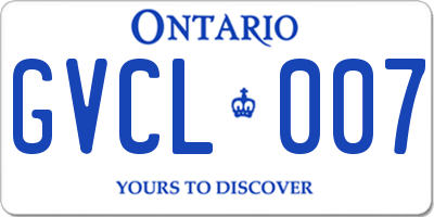ON license plate GVCL007