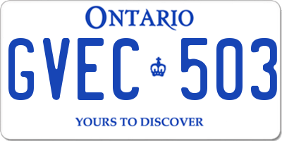 ON license plate GVEC503