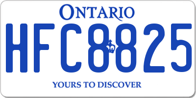 ON license plate HFC8825