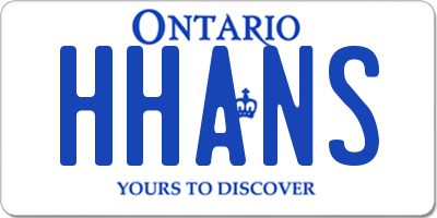 ON license plate HHANS