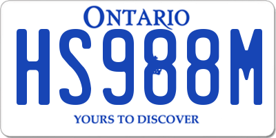 ON license plate HS988M