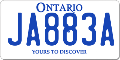 ON license plate JA883A