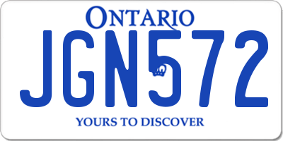 ON license plate JGN572