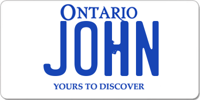 ON license plate JOHN