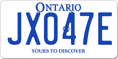 ON license plate JX047E
