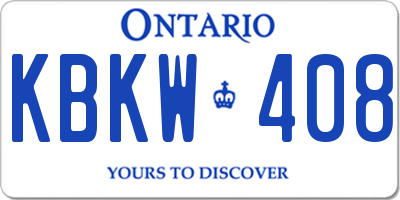 ON license plate KBKW408
