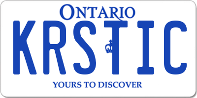 ON license plate KRSTIC
