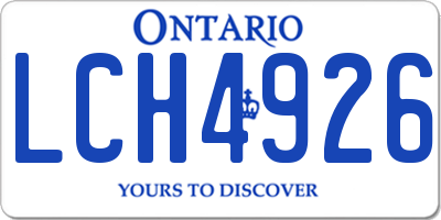 ON license plate LCH4926
