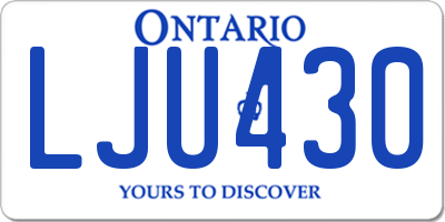 ON license plate LJU430