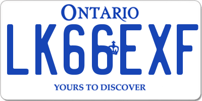 ON license plate LK66EXF