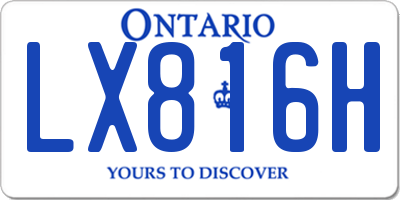 ON license plate LX816H