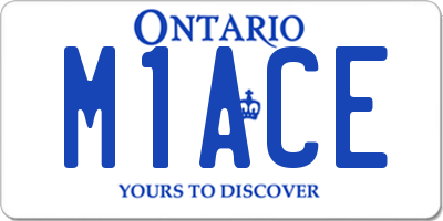 ON license plate M1ACE