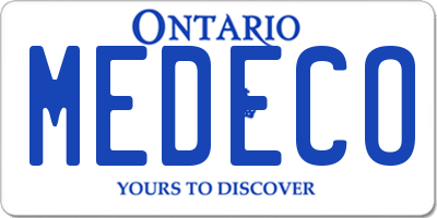 ON license plate MEDECO