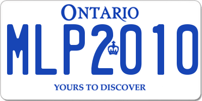 ON license plate MLP2010