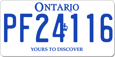 ON license plate PF24116