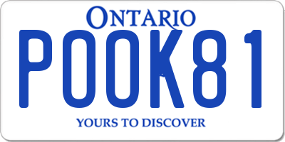 ON license plate POOK81