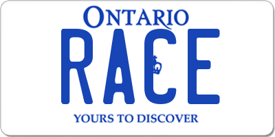 ON license plate RACE