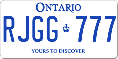 ON license plate RJGG777