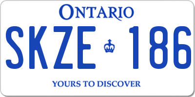 ON license plate SKZE186