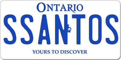 ON license plate SSANTOS