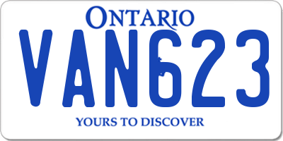 ON license plate VAN623