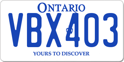 ON license plate VBX403