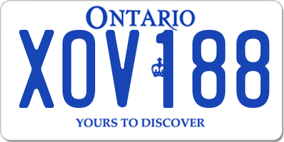 ON license plate XOV188