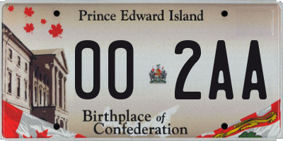PE license plate 002AA