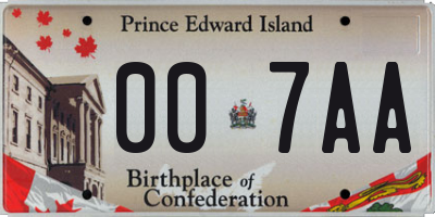 PE license plate 007AA