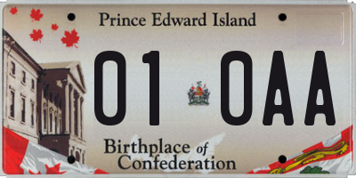 PE license plate 010AA