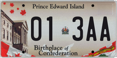 PE license plate 013AA