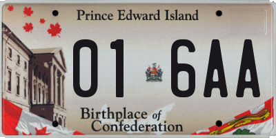PE license plate 016AA