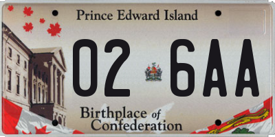 PE license plate 026AA