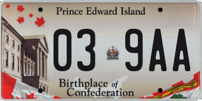 PE license plate 039AA