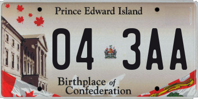 PE license plate 043AA