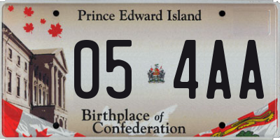 PE license plate 054AA