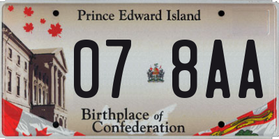 PE license plate 078AA