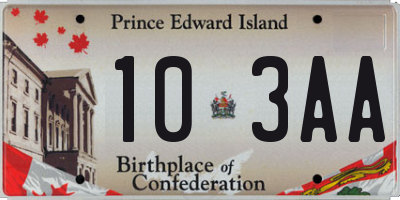 PE license plate 103AA