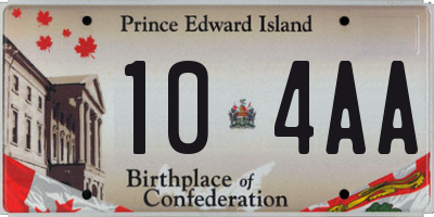 PE license plate 104AA