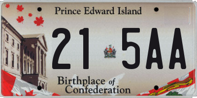 PE license plate 215AA