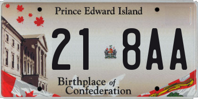 PE license plate 218AA