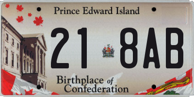 PE license plate 218AB