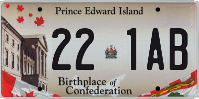 PE license plate 221AB