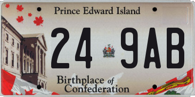 PE license plate 249AB