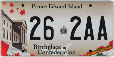 PE license plate 262AA