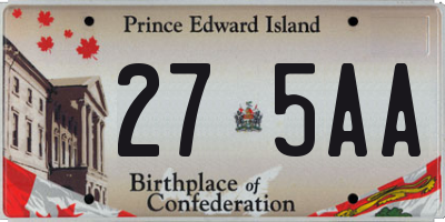PE license plate 275AA