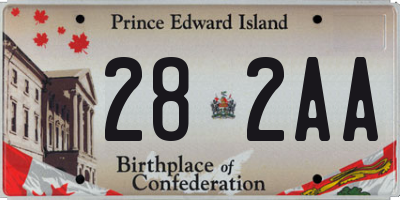 PE license plate 282AA