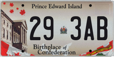 PE license plate 293AB