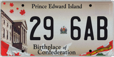 PE license plate 296AB